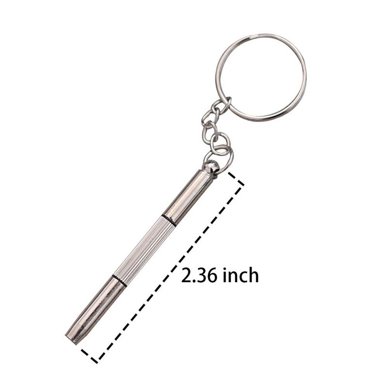 ReNext 5PCS/Set 3 in 1 Aluminum Steel Eyeglass Screwdriver Set, Flat/Phillips/Torx Head, Portable Keychain Screwdriver for Glasses, Sunglasses, Watches Repair - Image 2